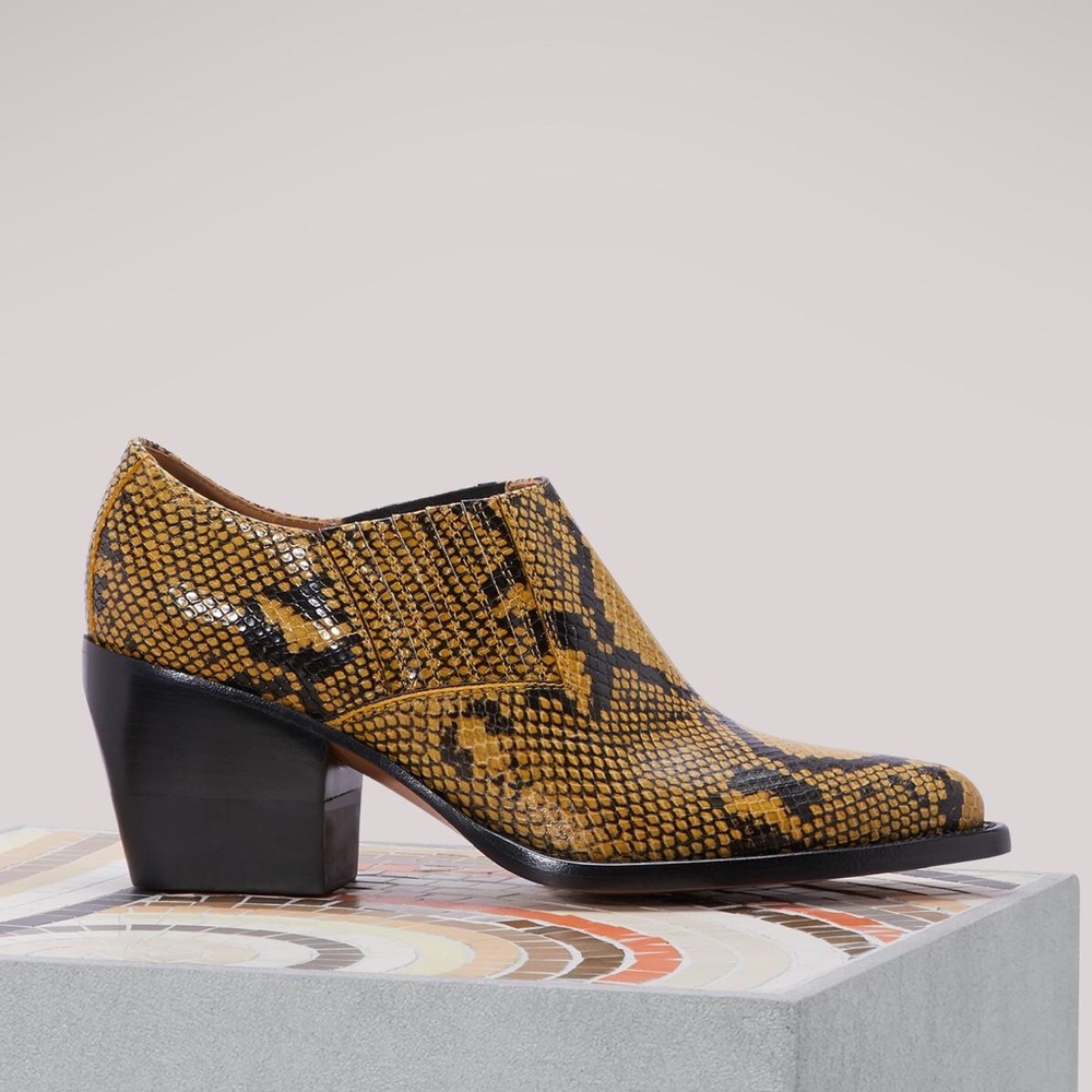CHLOE RYLEE PYTHON EMBOSSED LEATHER BOOTIES SZ 8
